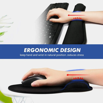 Memory Foam Wrist Rest Mouse Pad – Superfine Fibre, Ergonomic, for Gaming & Office