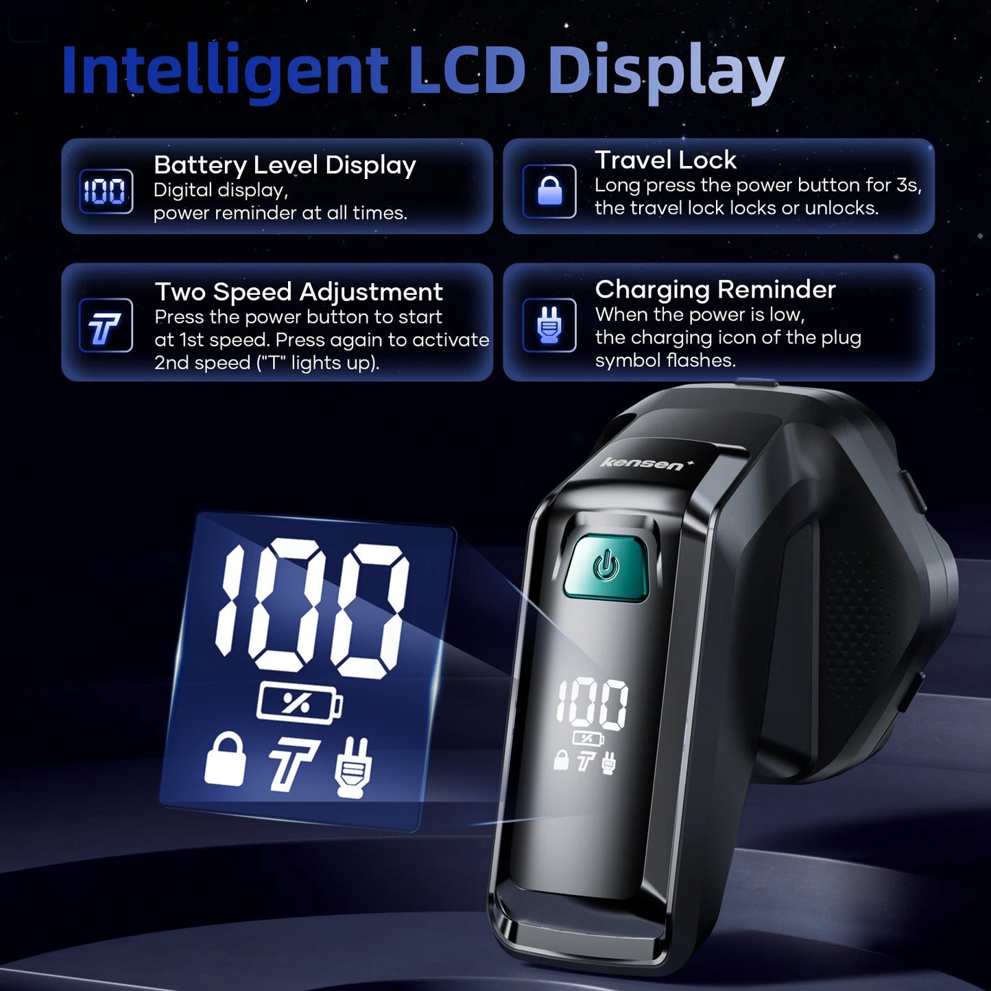 Kensen S32 7D Electric Head Shaver for Men – 8100/8500RPM, IPX6, USB-C, Magnetic Head, 120min