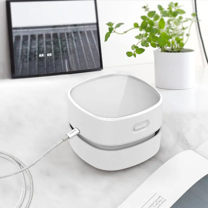Wireless Desktop Mini Vacuum Cleaner – USB Rechargeable 1400mAh Table Dust Sweeper for Keyboard & Office