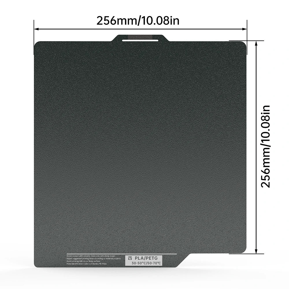 BIQU Panda CryoGrip Build Plate 256x256mm – Spring Steel, Textured, for Bambu Lab P1 & X1