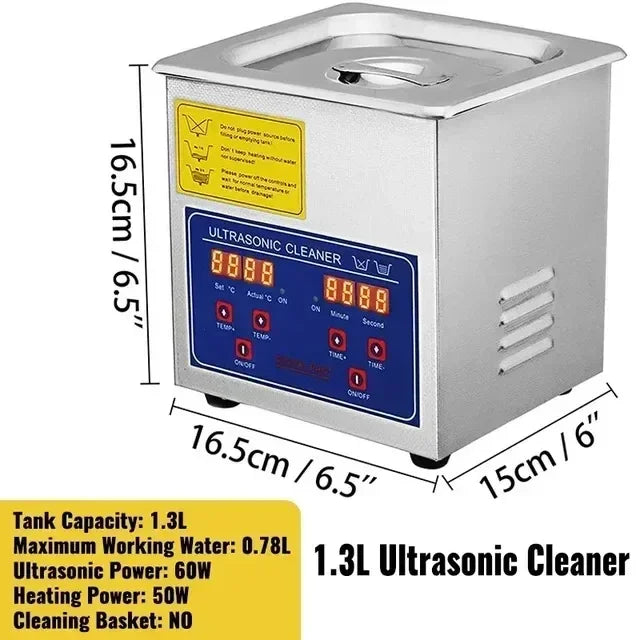 Ultrasonic Cleaner 1.3L–30L 40kHz 220V EU Plug – Portable Ultrasound Bath Washer