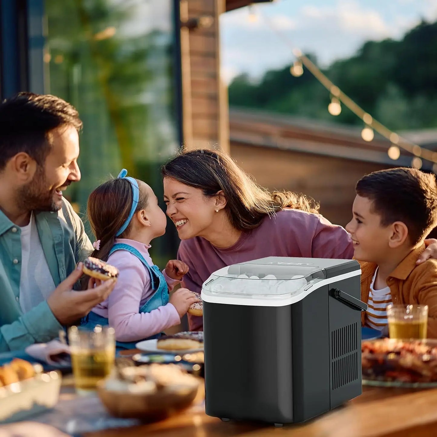 Portable Ice Maker Machine – 9 Cubes in 6 Minutes, 26 lbs/Day, Auto-Clean, Basket & Scoop Included | Home, RV & Camping