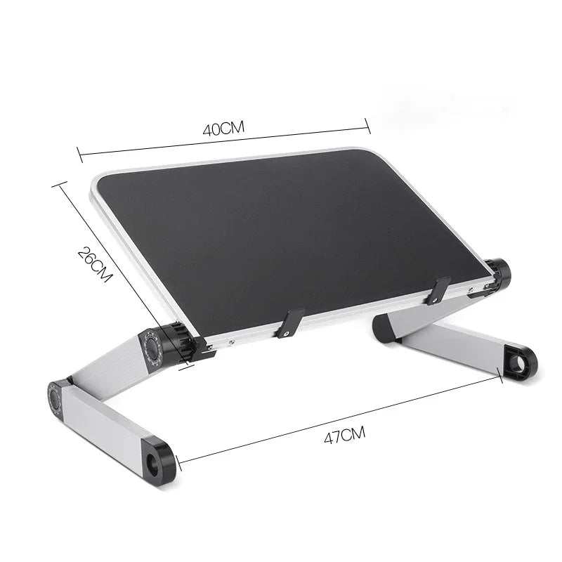 Adjustable Folding Laptop Desk for Bed – Portable Notebook Stand with Cooling Fan
