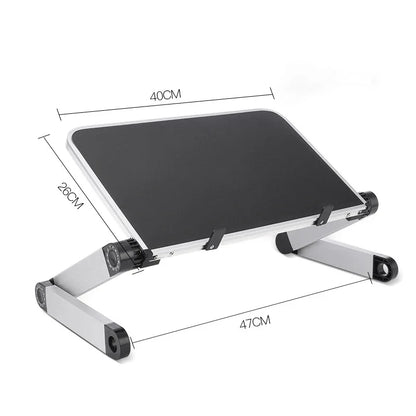 Adjustable Folding Laptop Desk for Bed – Portable Notebook Stand with Cooling Fan