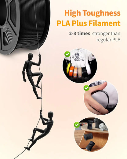 TECBEARS PLA+ Filament – 10KG Bundle, 1.75mm, Multi-Color, High Toughness, No Bubbles for FDM Printers