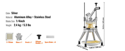 SucceBuy Professional Food Dicer | French Fry & Vegetable Cutter | Stainless Steel | EU Stock