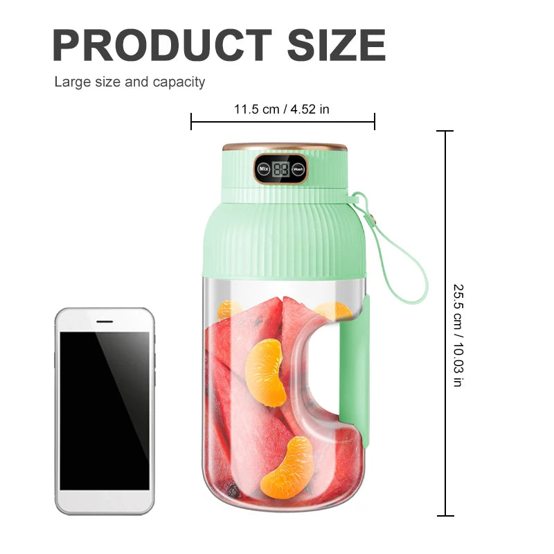 1000ML Portable USB Juicer Blender – Citrus Smoothie Cup for Travel & Home
