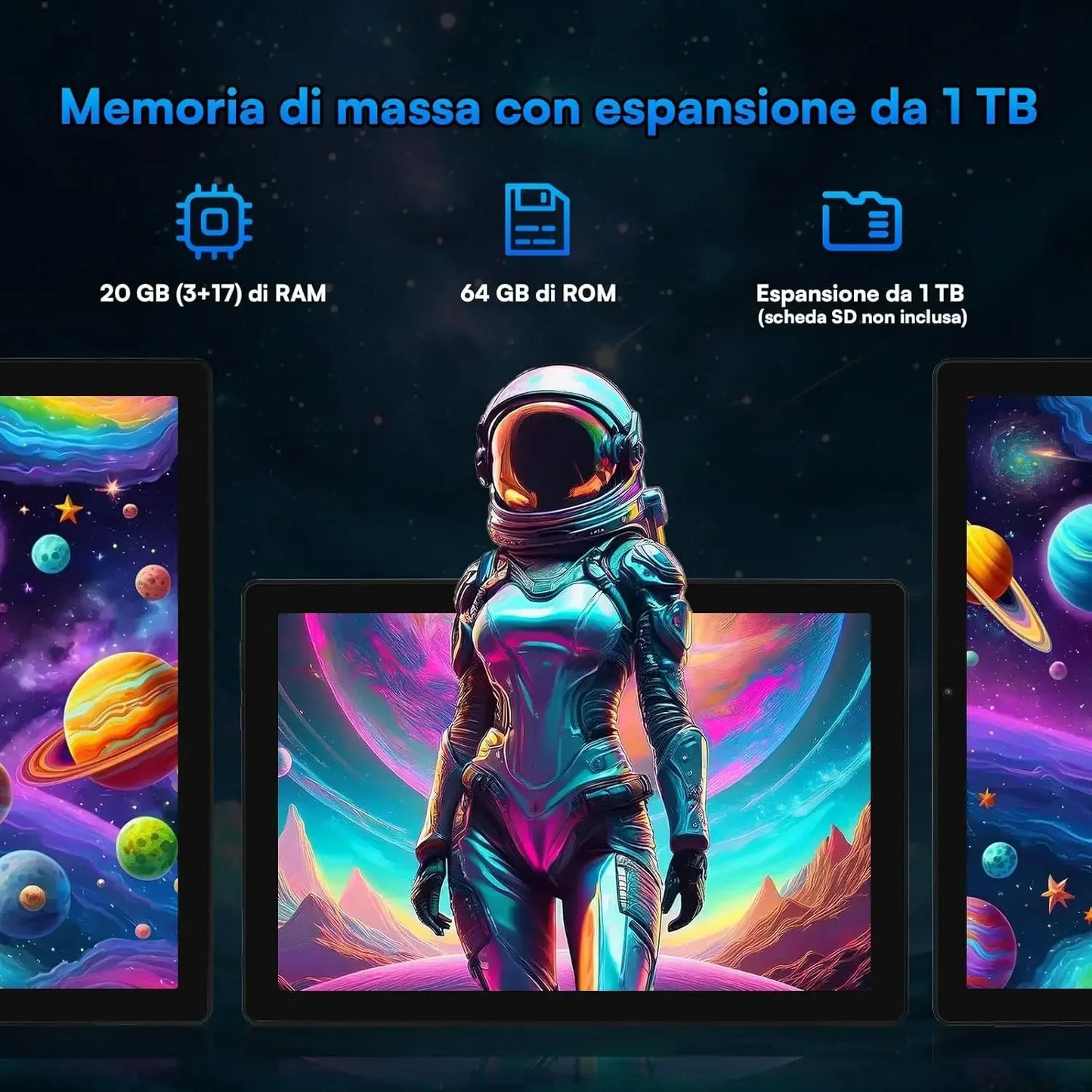 URAO Tablet 10" – Android 15, 20GB RAM, 64GB, 1280x800 IPS, WiFi 6, Widevine L1 + Keyboard Set