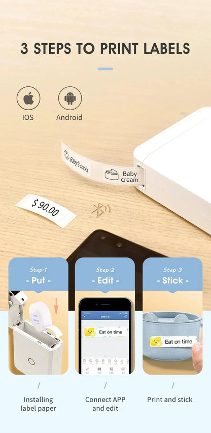 Niimbot D110 Portable Mini Label Printer – Thermal, Inkless, Bluetooth, UV