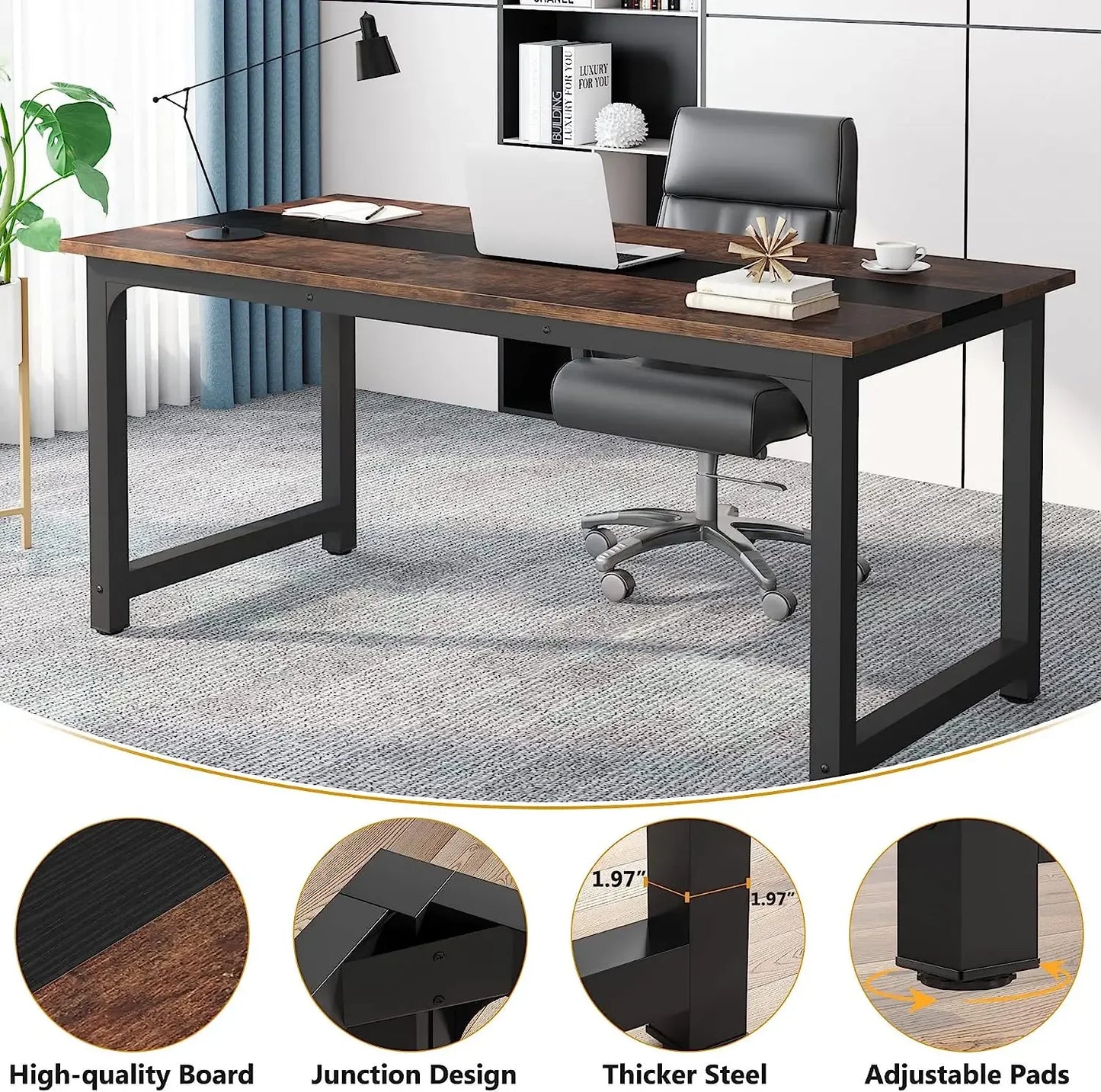 Tribesigns 70.8" Executive Office Desk | Large Computer Workstation