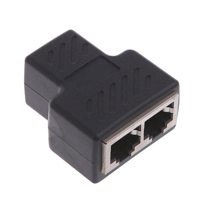 RJ45 Ethernet Splitter Adapter – 1 to 2 Ways, Coupler Plug, Ethernet Extender for Laptop & PC