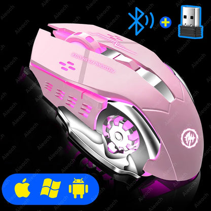 AIEACH Bluetooth Wireless Gaming Mouse – Rechargeable, RGB Backlight, E-Sports Style for PC