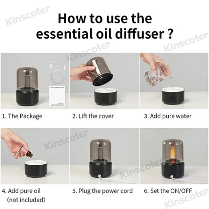 KINSCOTER USB Aroma Diffuser – Portable Air Humidifier, Essential Oil Night Light, Cold Mist Maker for Bedroom & Gift