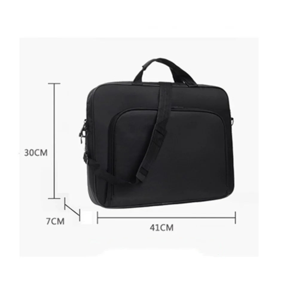 Waterproof Laptop Briefcase Bag – 15", 15.6", 17", Nylon, Dual Zipper, Shoulder Strap
