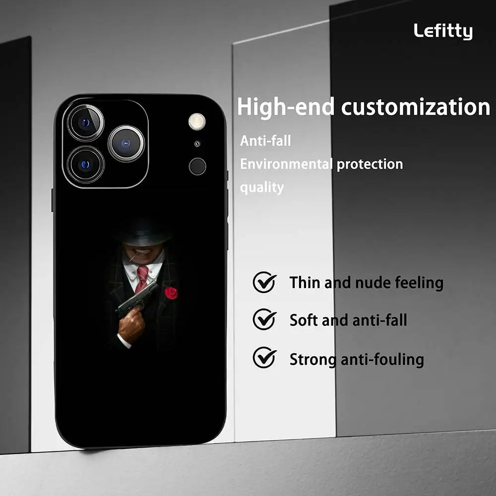 Cool Russian Mafia Frosted Phone Case for iPhone 17/16/15/14/13/12/11 Pro Max – Soft Shell