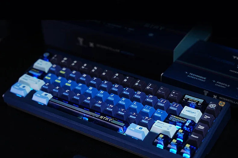 Titan Nation Interstellar Crossing Keycaps Original Height PBT Material PC Transparent Thermally Sublimated HighQuality 144 Keys