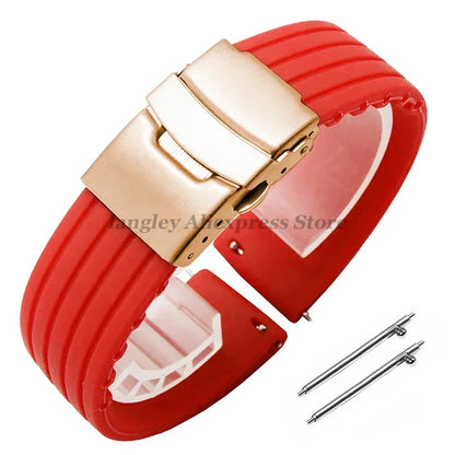 Quick Release Silicone Watch Strap 18–24mm – For Huawei, Seiko, Omega, Fossil & More