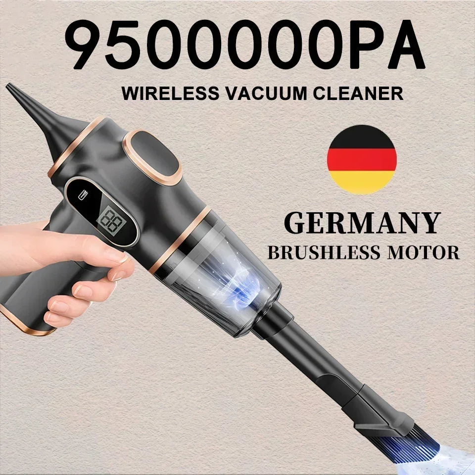 XMSJ Cordless Handheld Vacuum Cleaner – Wet & Dry, 120W, LCD, 2H Battery, Home & Car