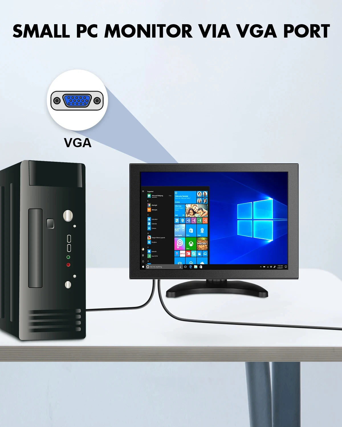 EYOYO 12" 2K QHD Monitor | 2560x1440 IPS | HDR400 | HDMI VGA | Built-in Speaker | Laptop PS4 Xbox