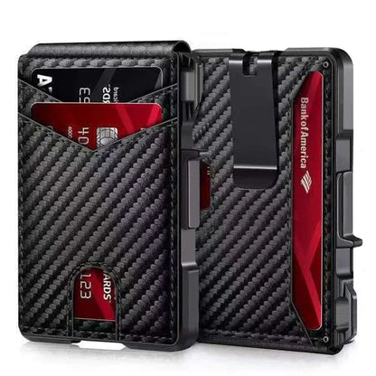 RFID Blocking Pop-Up Metal Wallet with Money Clip