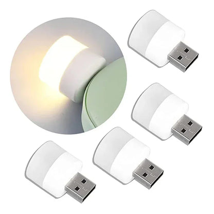 Mini USB Night Light | Warm White Eye Protection LED Book Reading Lamp for PC, Power Bank & Charging (1-20pcs)