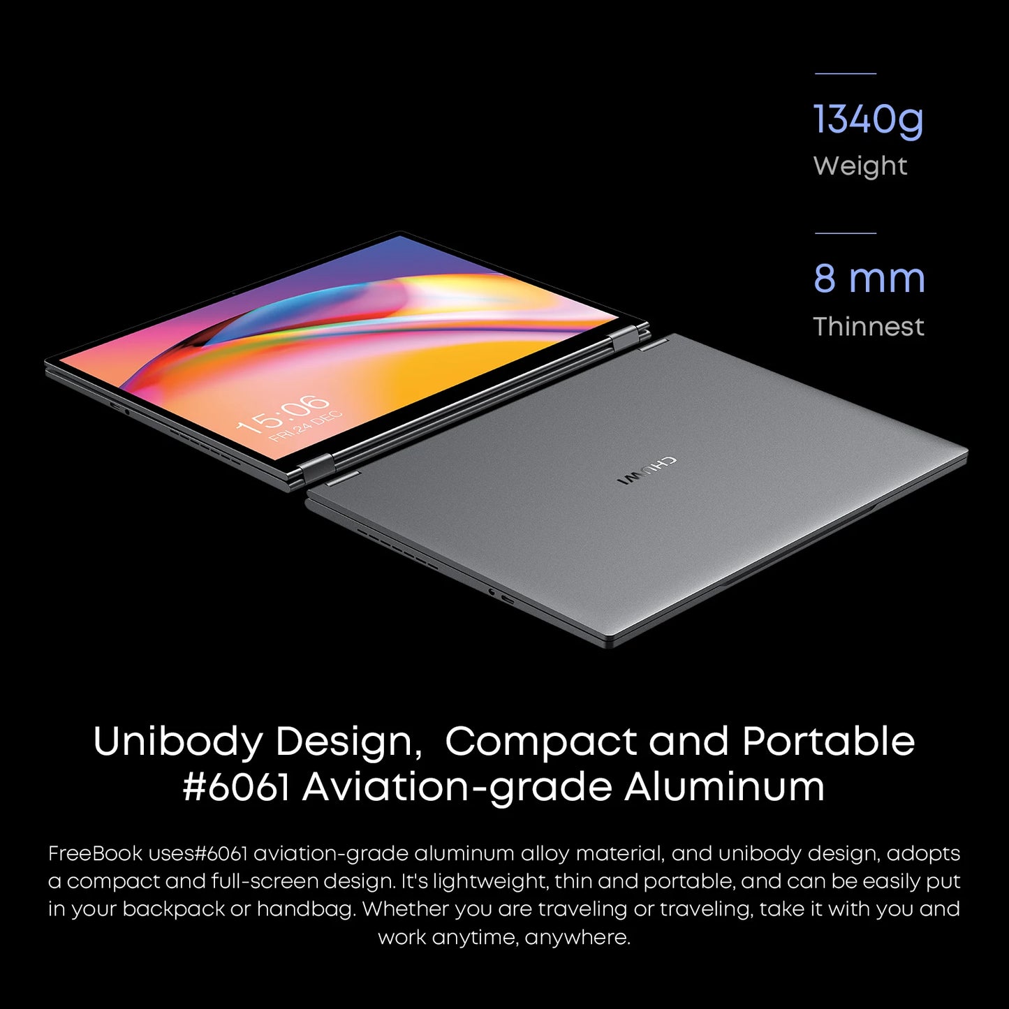 CHUWI FreeBook 13.5" 2-in-1 Laptop — Intel N150, 16GB LPDDR5, 512GB SSD, FHD Touch, WiFi 6, Windows 11