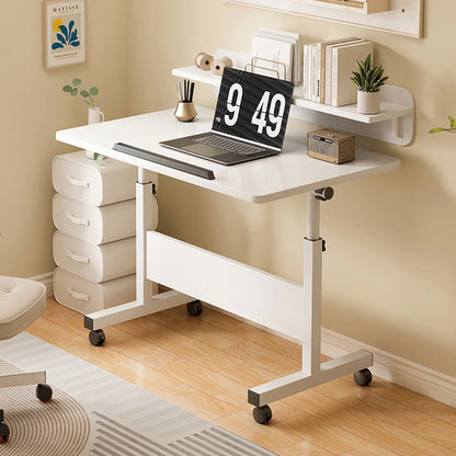 Mobile Standing Desk with Wheels – Adjustable Height 80x40cm Home Office Workstation