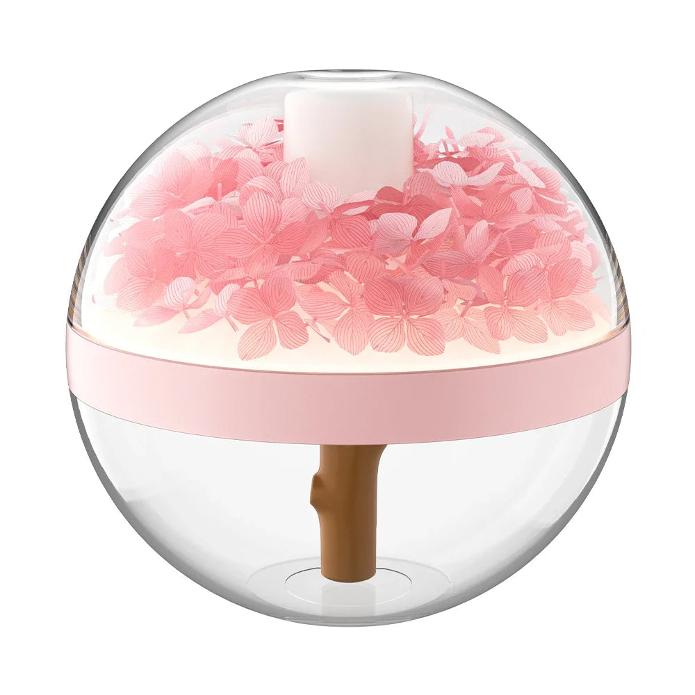 USB Rechargeable Air Humidifier 270ml — 800mAh Battery, Colour LED Light, Mist Maker, Flower Design