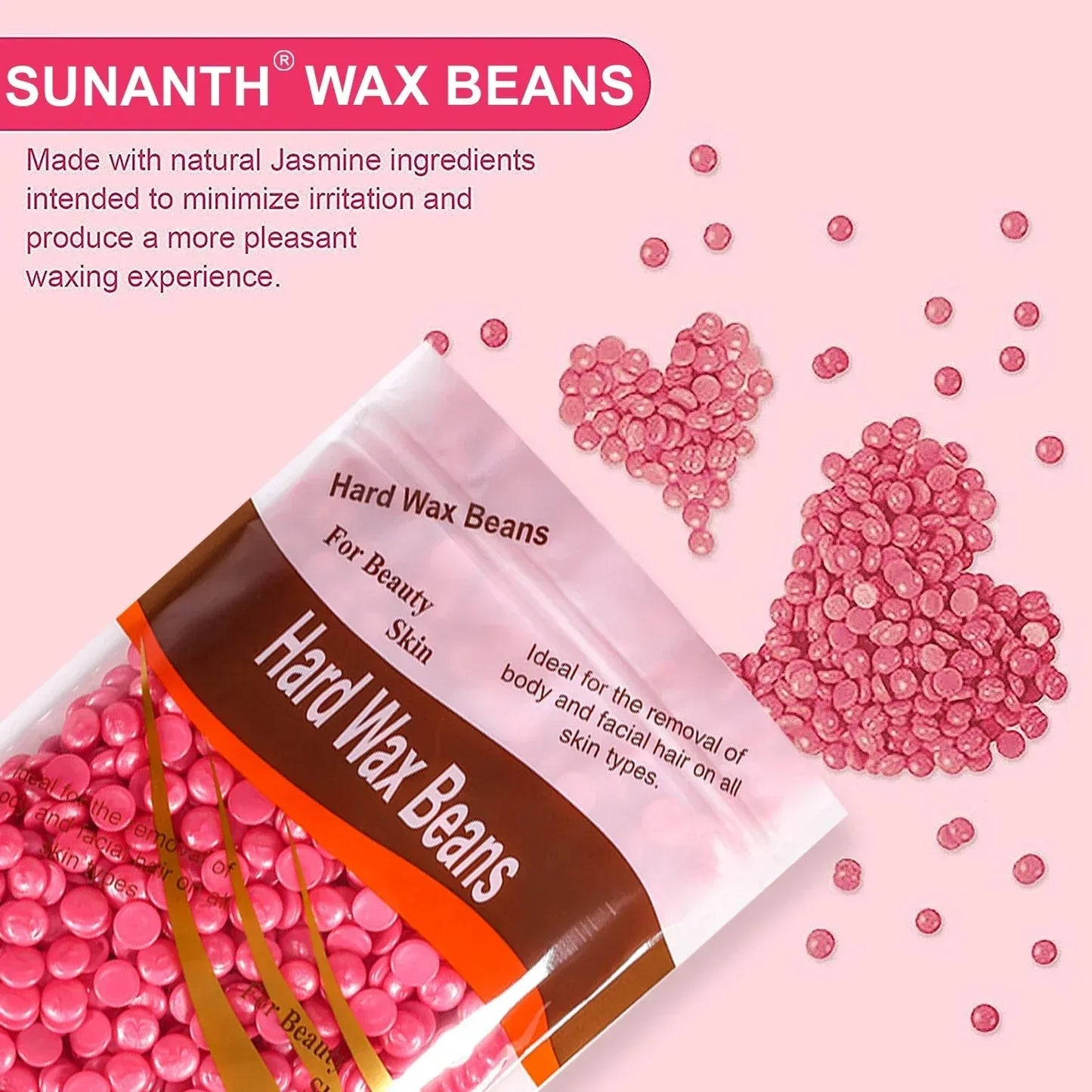 R.E.D. Shopping hard wax beans for hair removal in 500g, 200g, and 50g sizes, suitable for professional waxing and personal care.
