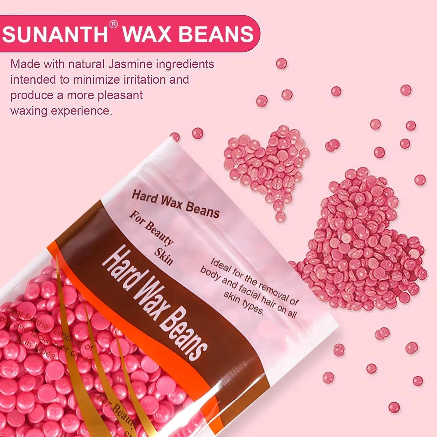 R.E.D. Shopping hard wax beans for hair removal in 500g, 200g, and 50g sizes, suitable for professional waxing and personal care.