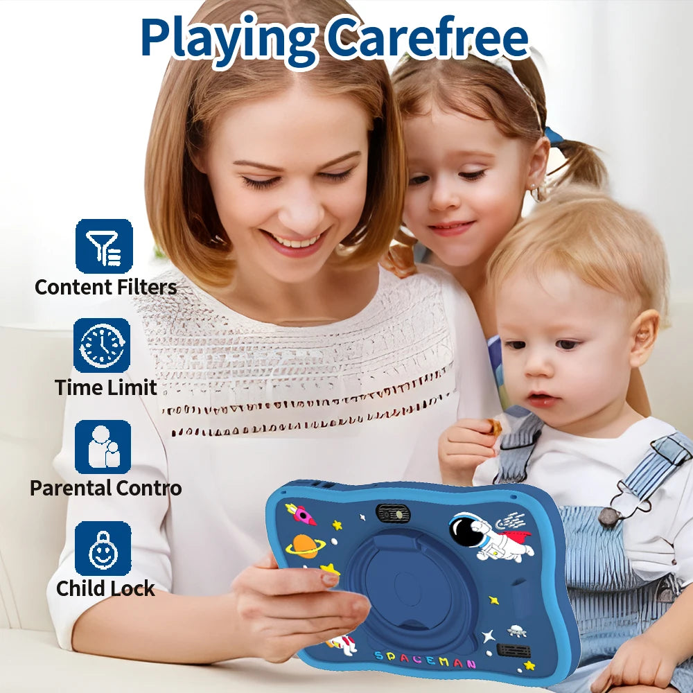BDF 7" Kids Tablet – Android 13, 4GB RAM, 64GB, IPS, Dual Camera, Wi-Fi, Google Play