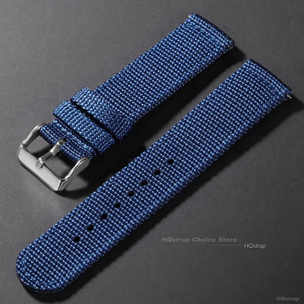 Quick Release Canvas Nylon Watch Strap 18–24mm – Men & Women Replacement Watchband