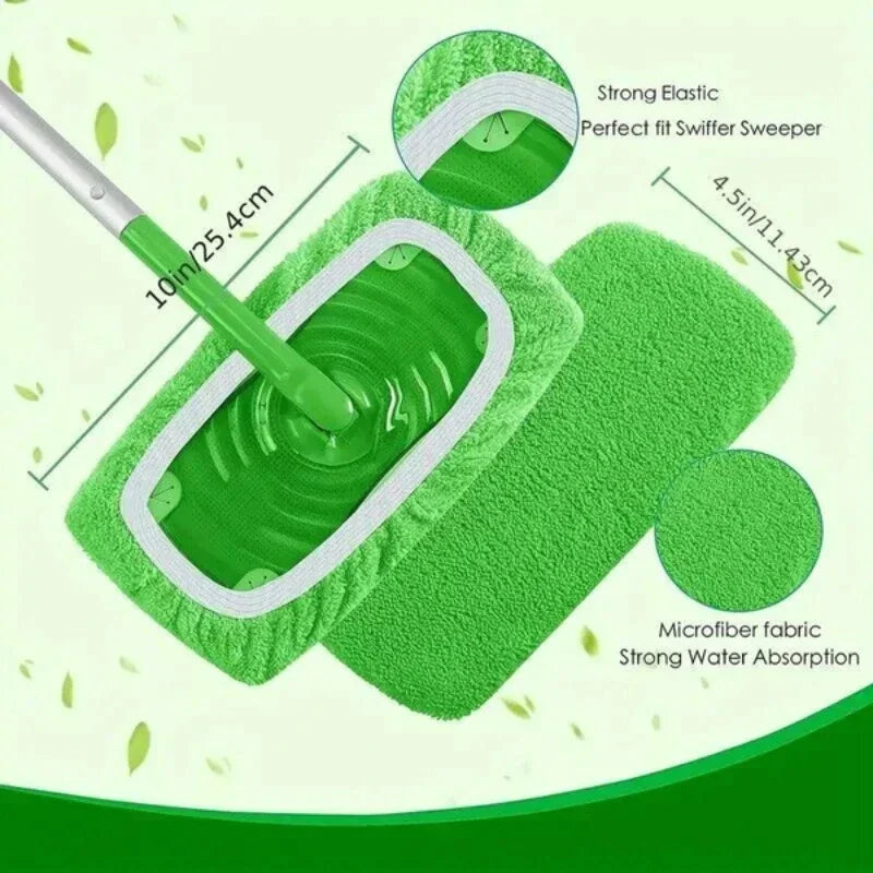 Washable Flat Mop Pads 6-Pack | Reusable Microfiber Mop Covers