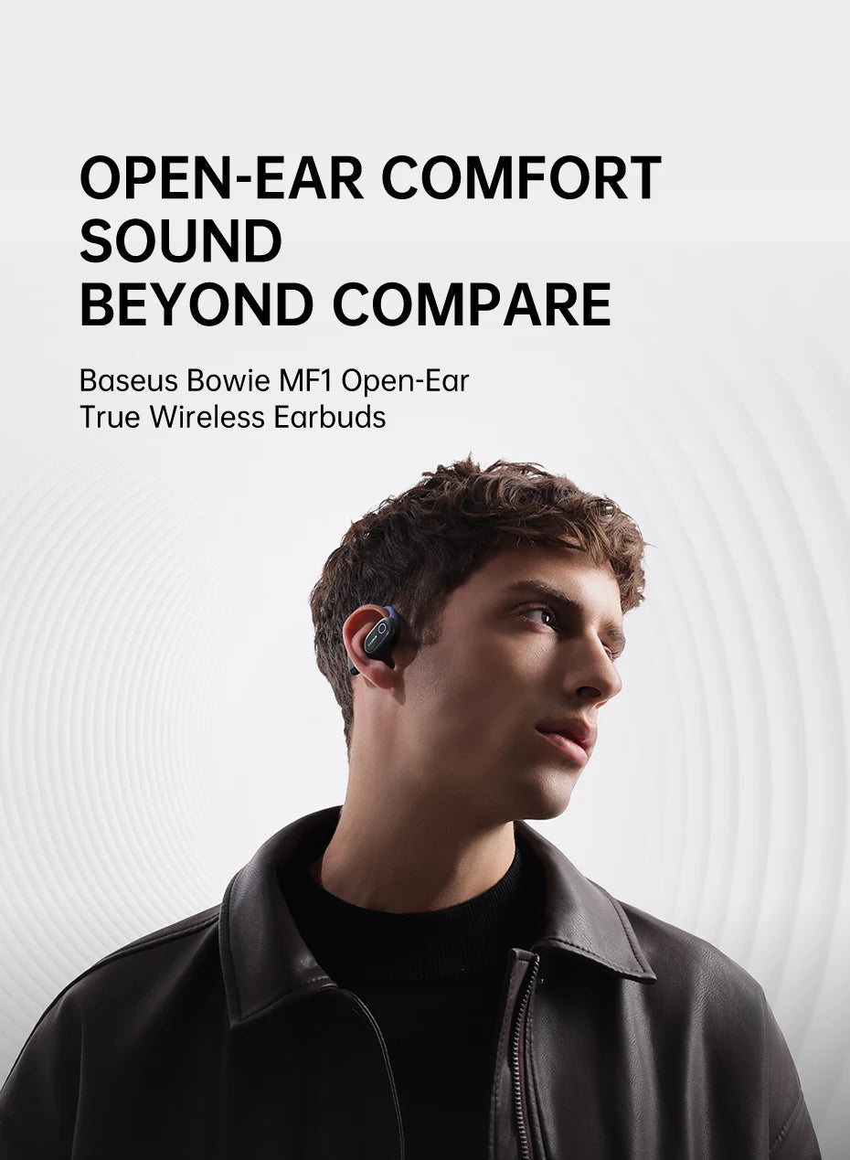Baseus Bowie MF1 Open-Ear Sport Wireless Earphones – Bluetooth 5.4, 60Hrs, 4-Mic ENC, IPX4