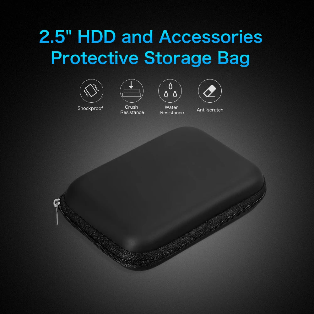 EVA shockproof 2.5-inch hard drive carrying case by R.E.D. Shopping, protective pouch for external HDD storage accessories.