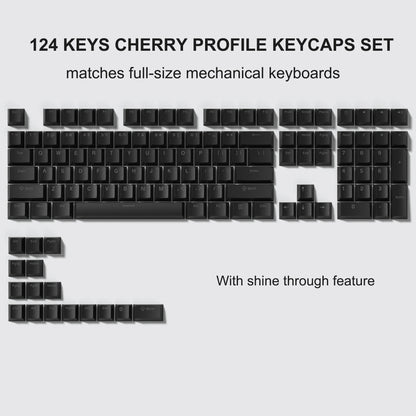Retro dark red PBT keycap set with 126 cherry profile keys for mechanical keyboards, featuring double shot engraving for durability.