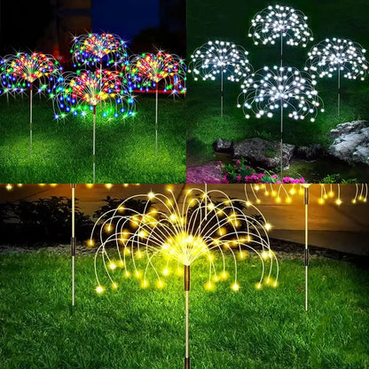 Solar Fireworks Fairy Lights – LED Dandelion Globe String Lights for Garden & Lawn