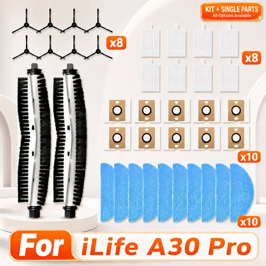 iLife A30 Pro Robot Vacuum Spare Parts – Brush, Filter, Mop & Dust Bag