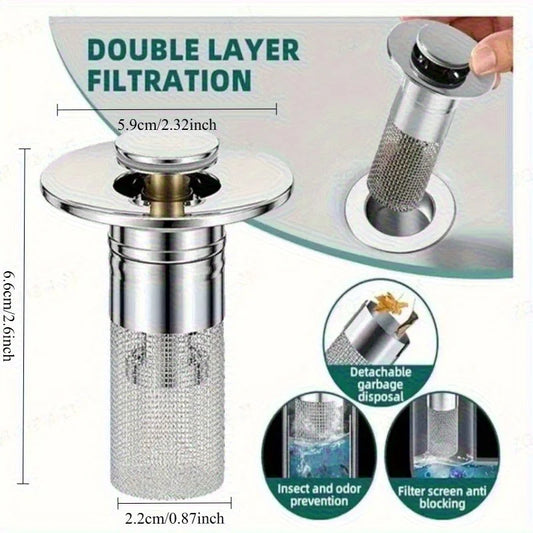 Pop-Up Sink Drain Filter & Hair Catcher (2-Pack)