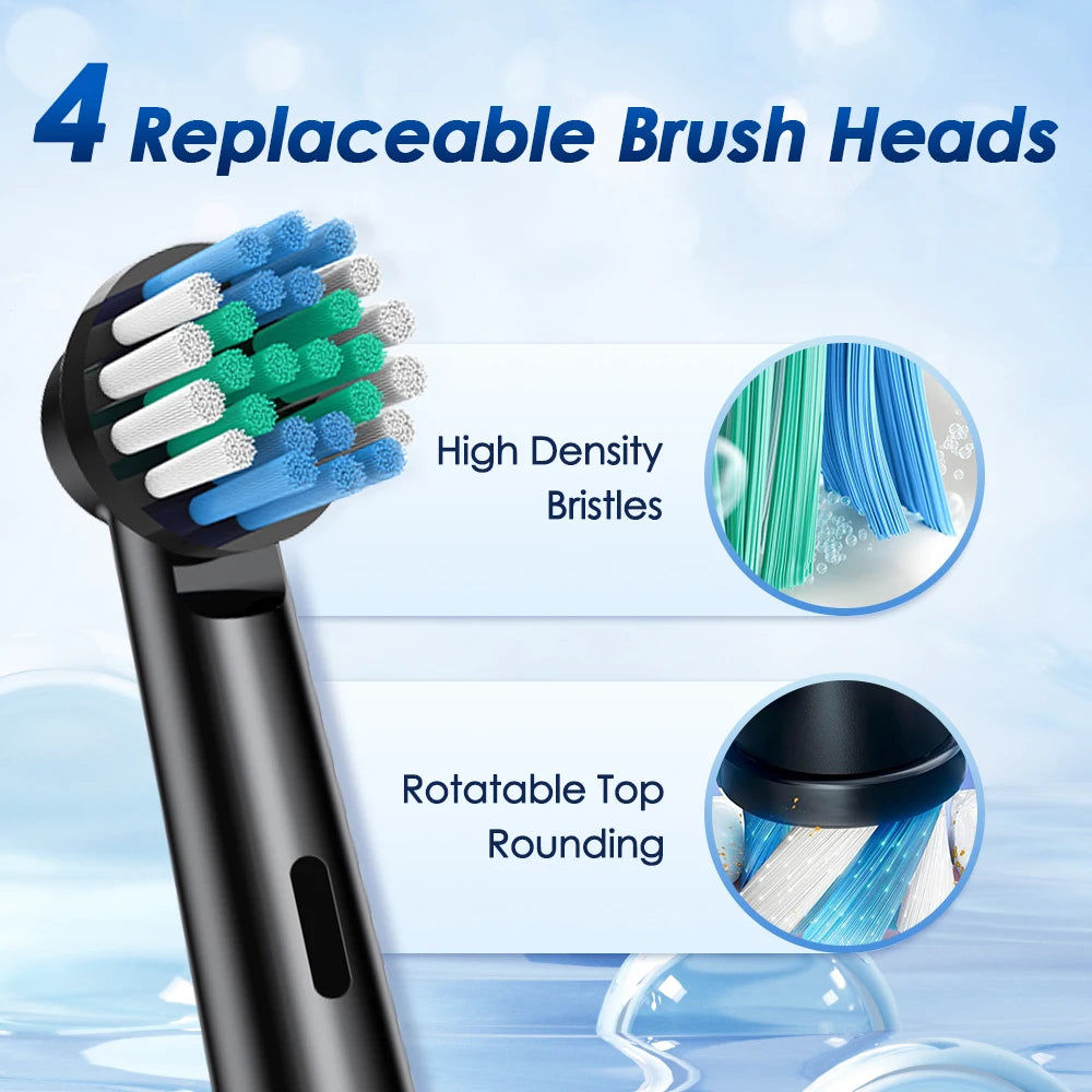 Sonic Rechargeable Electric Toothbrush – 5 Modes, 4 Brush Heads, Waterproof