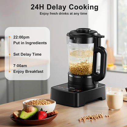 PRASKY 2400W Professional Heating Blender – 25,000 RPM, Auto-Clean, 55oz Glass Jar + To-Go Cup | Smoothies & Soups
