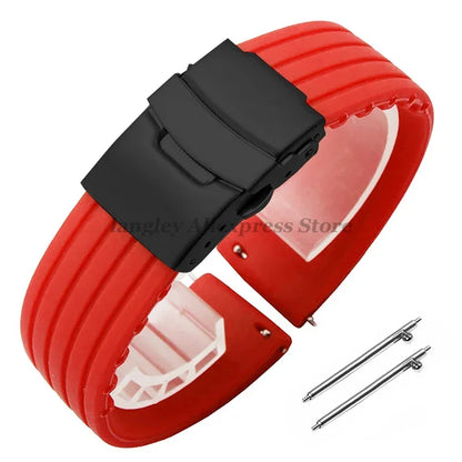 Quick Release Silicone Watch Strap 18–24mm – For Huawei, Seiko, Omega, Fossil & More