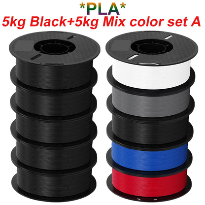 KINGROON 10KG 3D Printer Filament Bundle – PLA & PETG, 1.75mm Mixed Colors