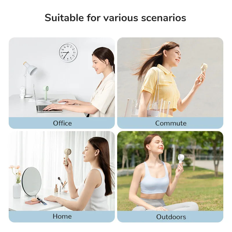 JISULIFE Mini Portable Bladeless Fan – Turbo Rechargeable Pocket Fan