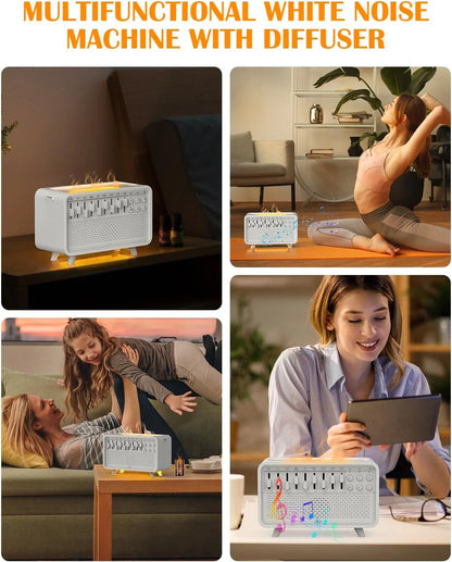 3-in-1 Bluetooth Speaker, White Noise Night Light & Humidifier – 8 Nature Sounds Sleep Machine
