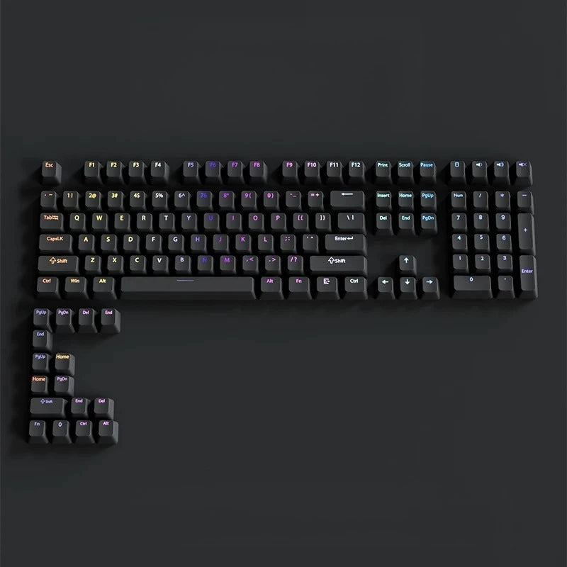 Cherry Profile PBT Keycaps 133+ Keys – White Side-Printed Shine-Through for MX Switches