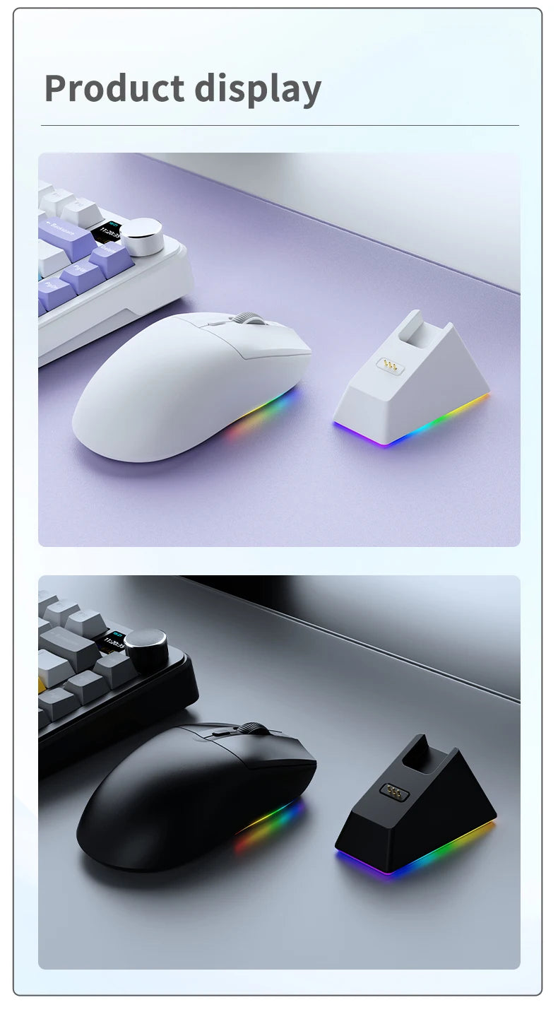 AJAZZ AJ139 V2 MC Wireless Gamer Mouse with Dock PAW3311 Gaming Sensor 12000DPI Max Tri-mode Connect Mice for Laptop PC