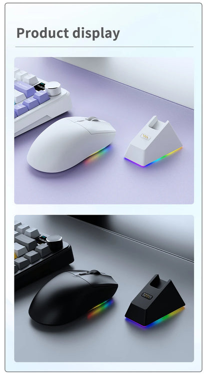 AJAZZ AJ139 V2 MC Wireless Gamer Mouse with Dock PAW3311 Gaming Sensor 12000DPI Max Tri-mode Connect Mice for Laptop PC