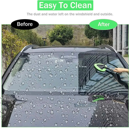 Telescopic Car Window Cleaning Brush Set | Microfiber Glass Cleaner, Scraper & Mist Eliminator for Windshield