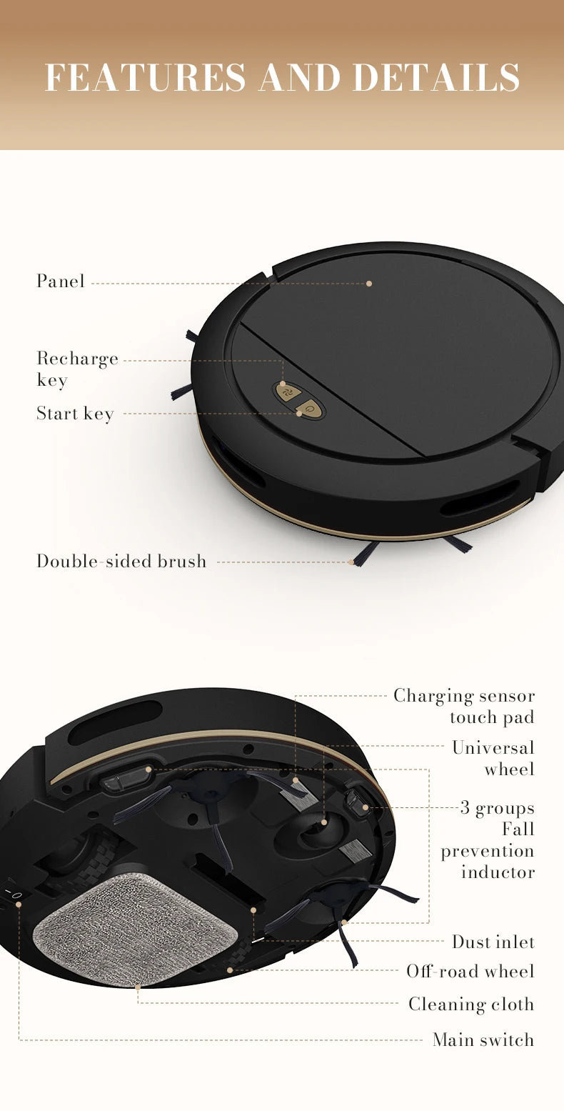 3-in-1 Intelligent Robot Vacuum Cleaner – Sweep, Mop & APP Control